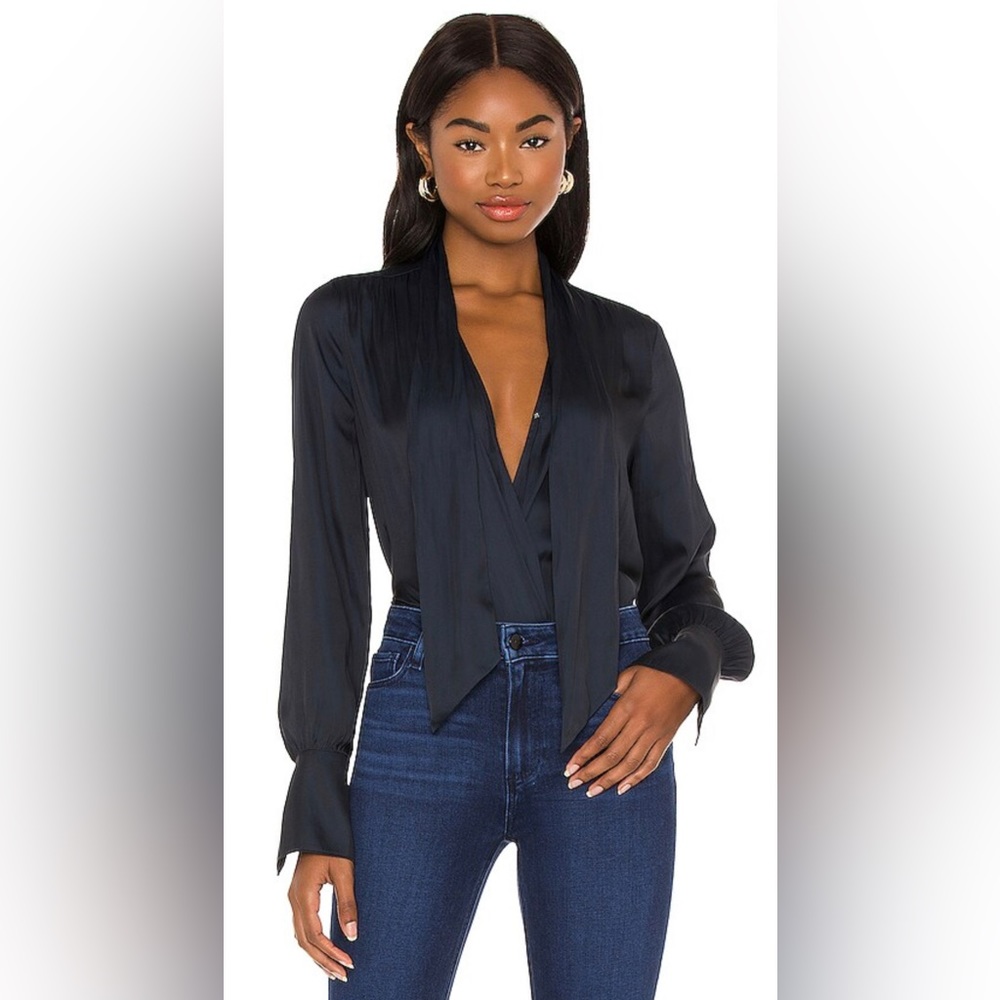 PAIGE Saffron Bodysuit in Navy - Size L